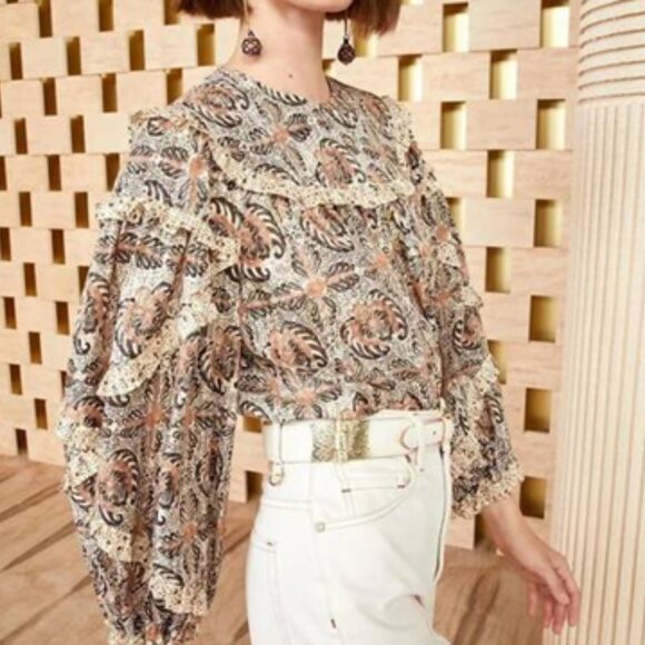 Ulla Johnson Edith Blouse in Yarrow 16 - Picture 1 of 7